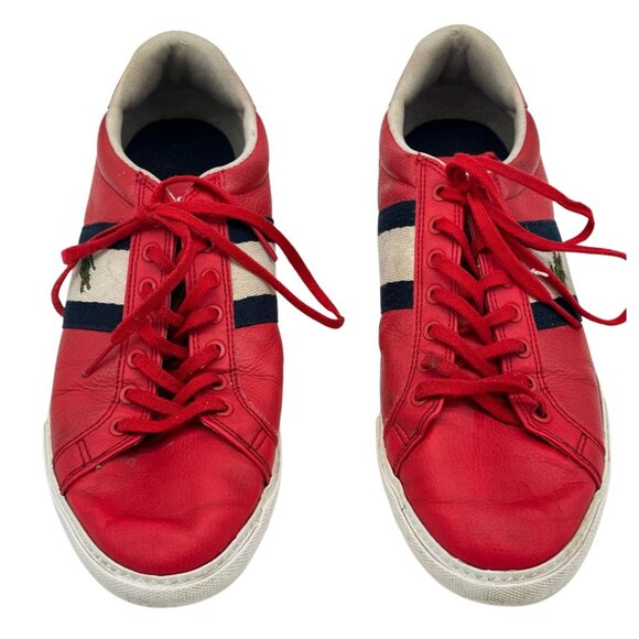 Lacoste Mens Grad Vulc 120 2 P Sneaker Size Red Leather Sneakers Size 8.5 Red - Picture 2 of 13